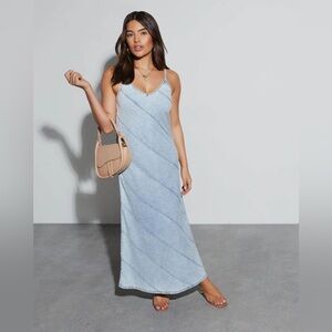 VICI Enza V-Neck Denim Midi Dress